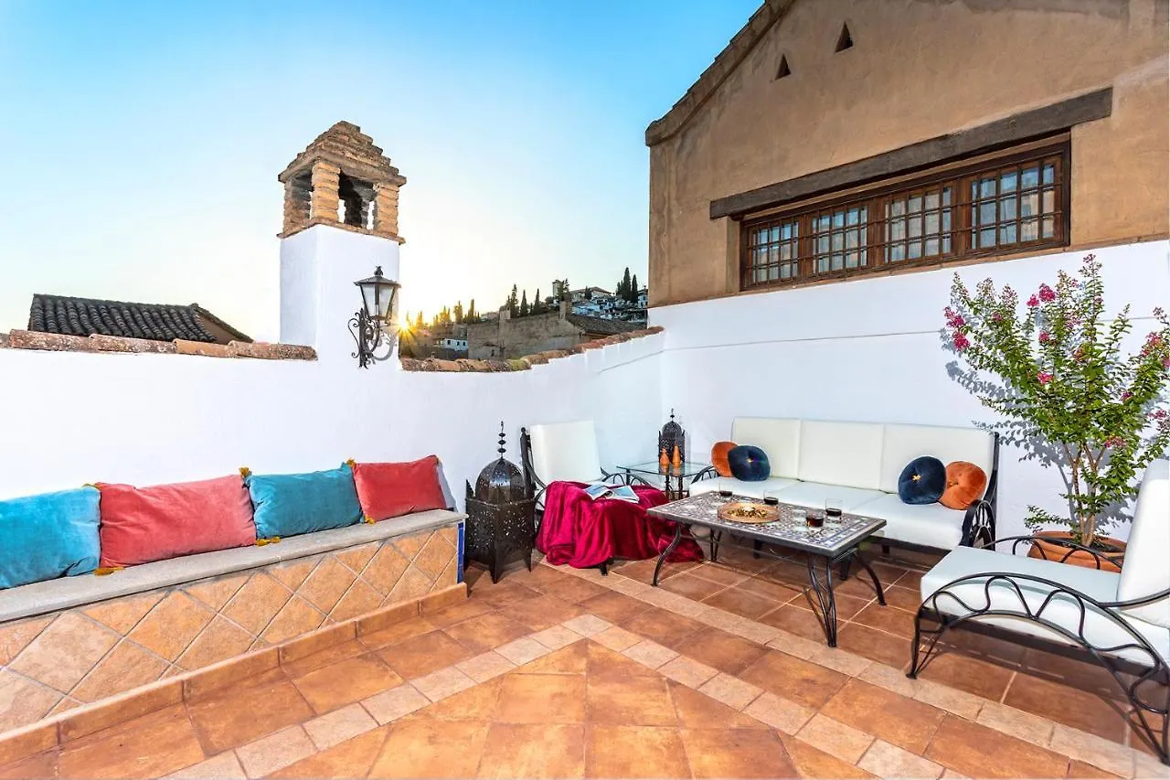 Morayma House Terrace With Views To Alhambra Villa Granada Spain